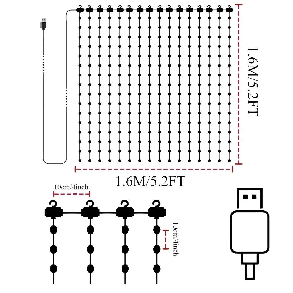 App controlled Smart LED Curtain Lights
